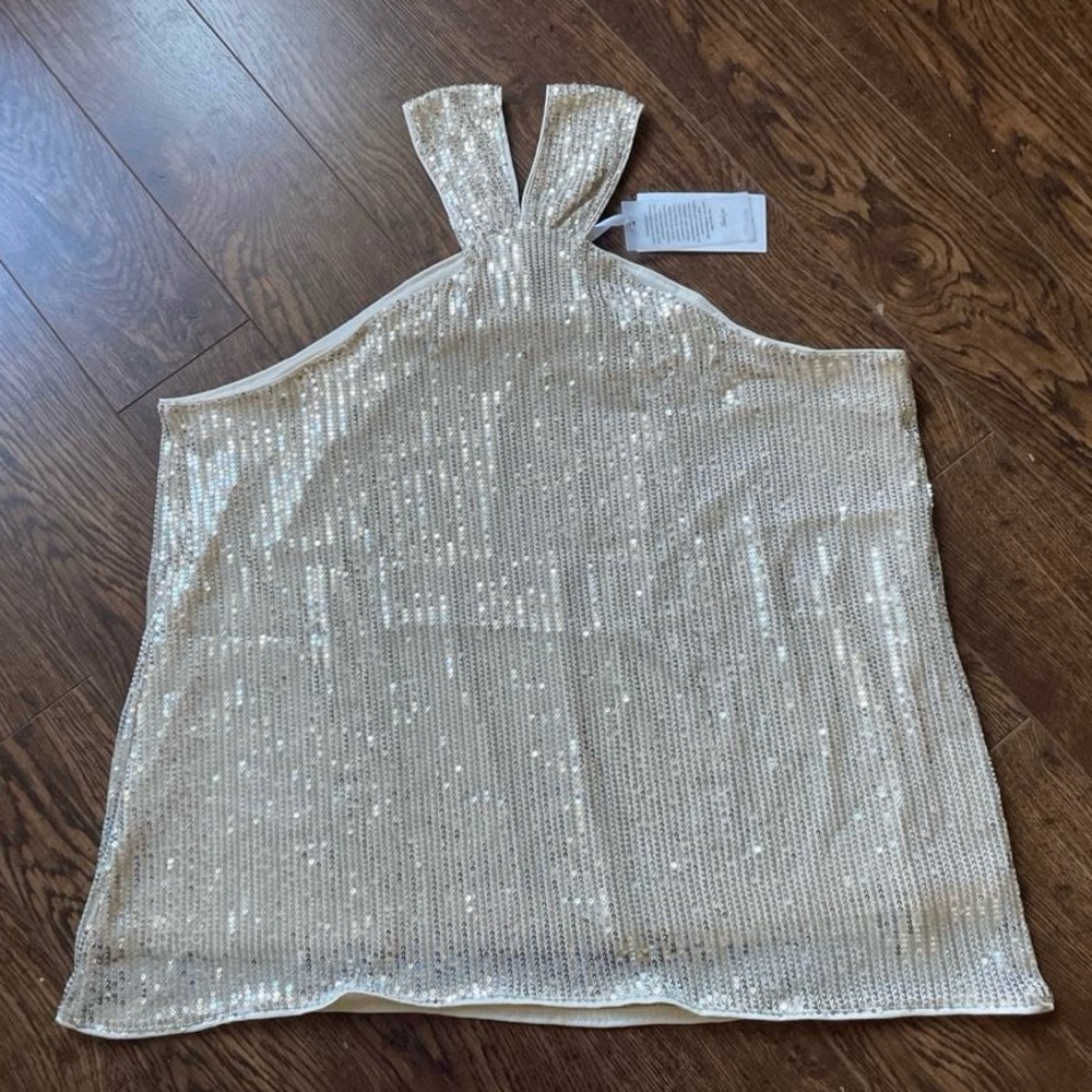 NWT| Grace Karin Knot Halter Sequin Tank Top - Picture 7 of 9